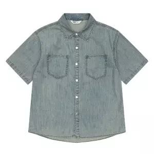 [소이] 남자 여름이월 5부 빈티지 데님셔츠(25M5304)