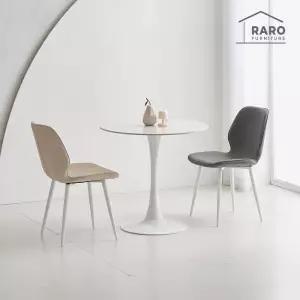 [/착불배송] 밀크 800 원형 포세린 세라믹 식탁 세트 (식탁+의자2)