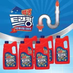 백광 파워 트래펑 2Lx6개 막힌 변기 싱크대 배수구 클리너 세정제