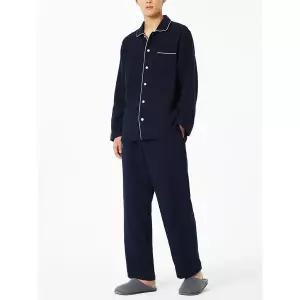 [아웃도어스/자주]네이비 남 더블 코튼 파자마 세트 J214401109