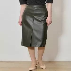 [쉬즈미스][쉬즈미스] 모먼라인 슬릿 헴 레더 스커트