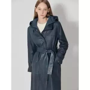 [하프클럽/]이태리 천연양가죽100 벨티드 롱코트