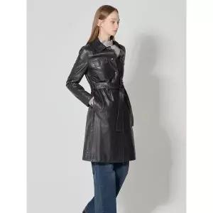 [하프클럽/]천연양가죽100프로 비뇰라 램스킨 트렌치코트