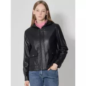 [하프클럽/]천연양가죽100 후드 레더 자켓-사이즈 55~77까지