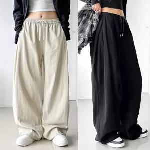 [옆태까지예쁜] 워싱 사이드턱 와이드 핀턱 옆주름 밴딩 스트링 데일리 팬츠 남녀공용 