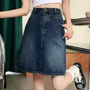 ONM 하이웨스트 데님 스커트 청치마 캐주얼 A라인 여