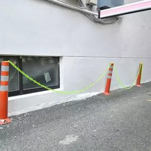 8mm 2미터 형광색 플라스틱 안전체인 접근금지 롤체인 레일 도로 가드 주차 표시 신호 라인