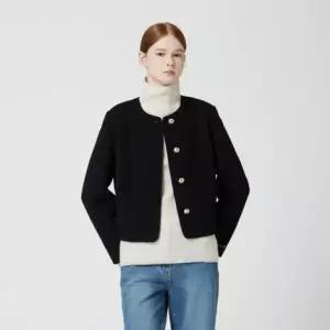 [롯데백화점]씨씨콜렉트 캐시미어 블렌드 칼라리스 핸드메이드 숏 코트 C254MSG151