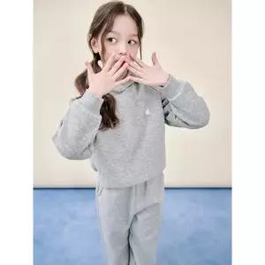 [BEANPOLE KIDS] 여아 베이직 기모 후드 스웨트 상하 세트  그레이 (BI5X41G033) (BI5X41G033)