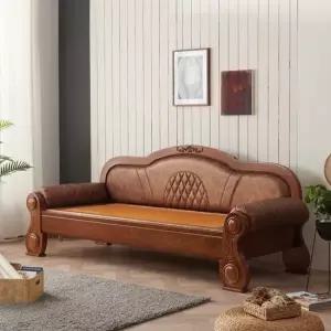 아르메 원목가죽 온돌 흙 소파침대 IYS123