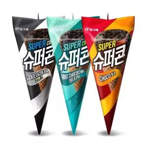 [빙그레][G] 빙그레 슈퍼콘 아이스크림 12개 (초코4+민트초코4+쿠앤크4)