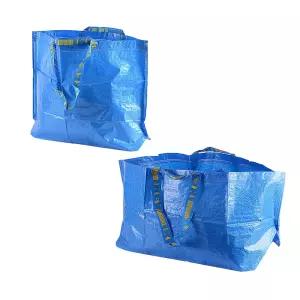 블루 장바구니 파란색 큰 비닐 가방 대형 휴대용 빨래 시장 쇼핑백 접이식