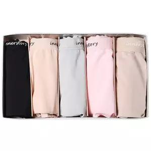 여성용 면스판 미디 삼각 팬티 / 성인 중년 팬티 / 다양한 컬러 5매입 5컬러