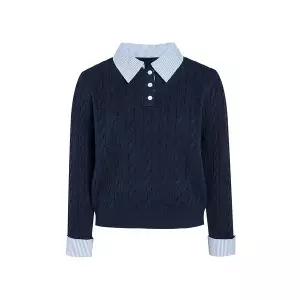 [JJ지고트](대전신세계)카라 레이어드 케이블 니트 GS2N1PO231