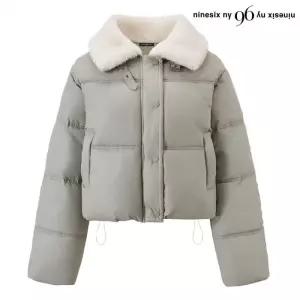 양털 카라 밑단 스트링 패딩 점퍼 (NP4JJ036L0)