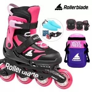 롤러블레이드 아동 인라인스케이트 마이크로블레이드 핑크+가방+보호대 유아 어린이 인라인 신발항균건조기