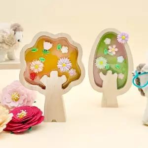 [오피스스쿨] 토단 봄을 담은 플라워 레진 액자 만들기 1인세트 (3종택1) 레진아트 원목키트 식목일 계절활동 공간장식 취미