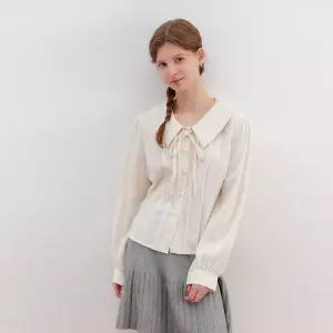 벨벳 코듀로이 리본 타이 블라우스 (TKBAA2401)