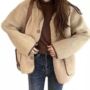 ONM 겨울 여자 양털 자켓 캐주얼 뽀글이 아우터 잠바