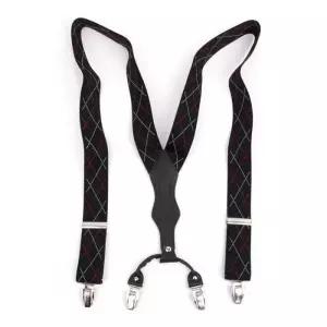 사선 체크 패턴 남자 멜빵 서스펜더 69