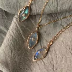 레인보우문스톤 레브라도라이트목걸이 천연석목걸이 원석목걸이