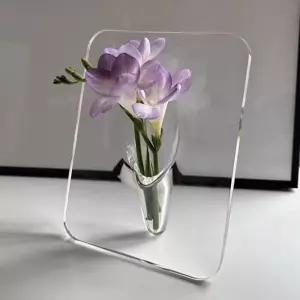 투명 아크릴 화병 한 줄기 꽃 장식용 미니 오브제