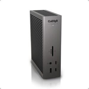 CalDigit TS5 Plus - 20 포트 썬더볼트 5 도크, 140W 충전, 80Gb/s 썬더볼트 5 3배, 10Gb/s USB 포트, 듀얼 USB 컨트롤러, 10GbE, 최대 듀얼 8K 60Hz 디스플레이, 1.0m 땋은 케이블, 330W PSU