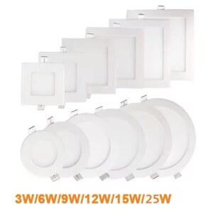 6W 조명 12W 패널 LED 원형/사각 25W 슬림 AC110V 천장 다운라이트 그리드 4W 9W 매입형 3W 220V 15W 초슬림