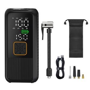 충전식 150PSI 에어 펌프 타이어 인플레이터 휴대용 컴프레서 디지털 무선 자동차 타이어 인플레이터 자전