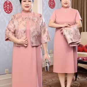 엄마 빅사이즈 결혼식 핑크 피로연 혼주드레스 하객룩