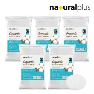 내츄럴플러스 유기농 화장솜 타원형 60매 X 5개