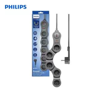 필립스 플렉시블 멀티탭 5구 그레이 3M 고용량 과부하차단 납작 콘센트