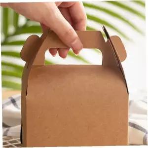 생일 파티 답례 선물 포장 박스 크라프트 종이 손잡이 달린 케이크 쿠키 담는 상자