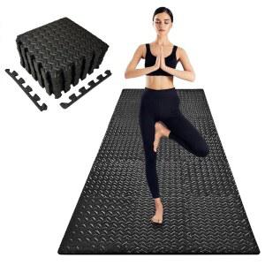 3x6피트 연동 폼 바닥 매트(18팩) - 홈 운동, 운동 및 놀이를 위한 0.4인치 10mm 두께의 체육관 매트 - 홈 체육관, 요가, 에어리어용 퍼즐 타일.