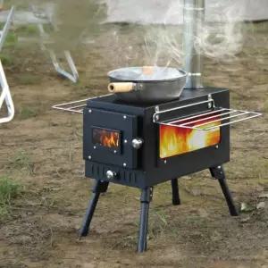 투명 화목 난로 캠핑 차박 불멍 실내 야외 바베큐 휴대용 우드스토브