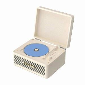 블루투스 5.2가 탑재된 WhatPlus 휴대용 CD 플레이어, 충전식 배터리 및 내장 스피커 u2013 하이파이 레트로 여행 가방 디자인, AUX /TF 카드 지원 이상적인 선물 (빈티지 화이트)