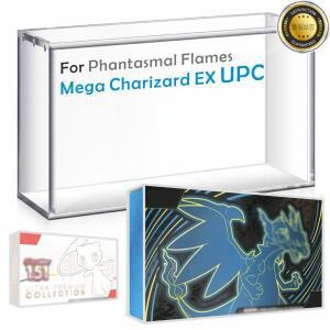 메가 리자몽 EX UPC 아크릴 자석 디스플레이 케이스 5mm 두께  S&V 151 1개입 보호 먼지 커버