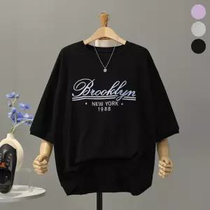 [모노시크] 에르미 브루클린 자수 7부 맨투맨_MNTG616