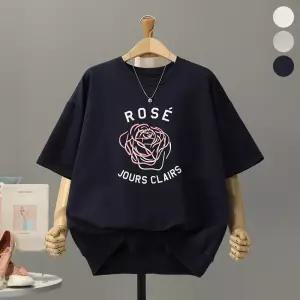 [모노시크] 키르슈 로즈 발포 프린팅 5부 맨투맨_MNTG614