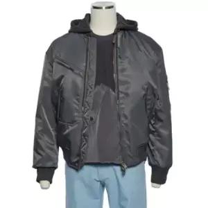 [롯데백화점]레노마 S/S 프리미엄 다크 그레이 세미 오버핏 후드 탈부착 숏 항공 점퍼 RPEMBU12A