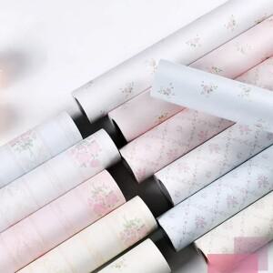 자체 접착 벽지 목가적인 꽃, 방수 및 습기 방지 홈 스티커, 거실 침실 꽃 장식