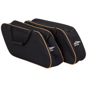 bestem lghd-glide-sdl-r 하드 새들백 사이드 케이스 킹, 파이핑 라이너, 할리 글라이드/로드 오렌지 데이비슨 포함, 페어