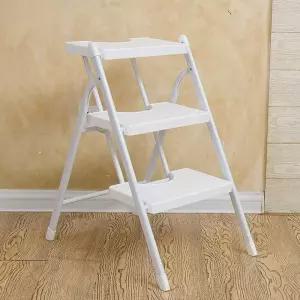 작업 화이트 접이식 3단 사다리 발판 가정용 경량 안전 2단