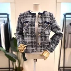 [대구백화점][기타]체크 트위드 자켓 블루(KNJKQ305SB)