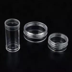 원형 미니 보관 분리 투명 화장품 뚜껑 용기통 악세사리케이스 샘플 소분 분말 크림 소형