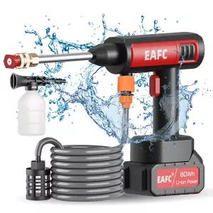 휴대용 무선 고압세차기 전기 고압 세탁기 21V 60bar 세차 스프레이 물총 야외 청소기 기계 도구