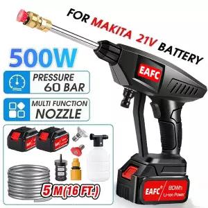 휴대용 무선 고압세차기 500W 고압 자동차 세탁기 충전식 세척 총 21V Makita 배터리 전기 물 거품 기계
