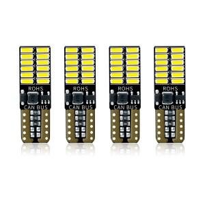 4PCS T10 W5W 168 CANBUS 4014 24SMD LED 방향 지시등 브레이크 독서등 자동차 신호등 6000K 12V