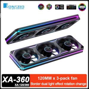 JONSBO XA 120/XA 360 3팩 PC 5V/3핀 통합 삼면 미러 팬 냉각 120MM 배기 케이스