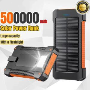 120W 500000mAh 태양광 파워뱅크 대용량 초고속 충전 야외 외장 배터리 아이폰 화웨이 삼성용